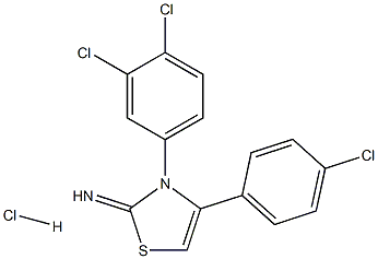 4-(4-chlorophenyl)-3-(3,4-dichlorophenyl)-2,3-dihydro-1,3-thiazol-2-imine hydrochloride 구조식 이미지