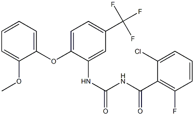 N-(2-chloro-6-fluorobenzoyl)-N'-[2-(2-methoxyphenoxy)-5-(trifluoromethyl)phenyl]urea Structure