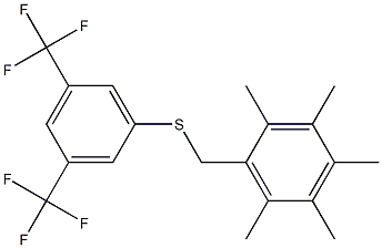 1-({[3,5-di(trifluoromethyl)phenyl]thio}methyl)-2,3,4,5,6-pentamethylbenzene 구조식 이미지