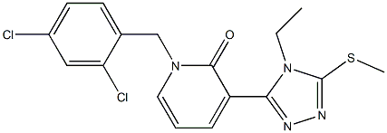 1-(2,4-dichlorobenzyl)-3-[4-ethyl-5-(methylsulfanyl)-4H-1,2,4-triazol-3-yl]-2(1H)-pyridinone 구조식 이미지
