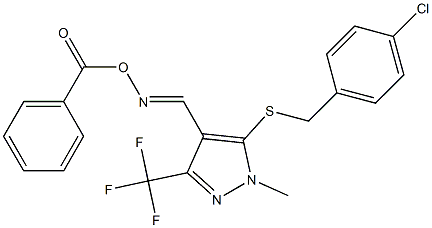 N-(benzoyloxy)-N-{[5-[(4-chlorobenzyl)sulfanyl]-1-methyl-3-(trifluoromethyl)-1H-pyrazol-4-yl]methylene}amine 구조식 이미지