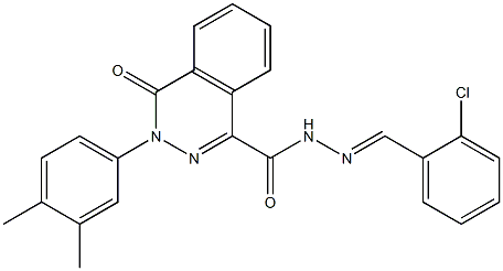 N'-[(E)-(2-chlorophenyl)methylidene]-3-(3,4-dimethylphenyl)-4-oxo-3,4-dihydro-1-phthalazinecarbohydrazide 구조식 이미지