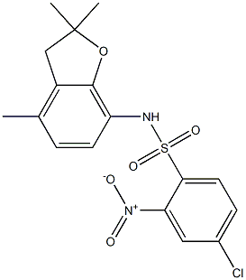 4-chloro-2-nitro-N-(2,2,4-trimethyl-2,3-dihydro-1-benzofuran-7-yl)benzenesulfonamide Structure