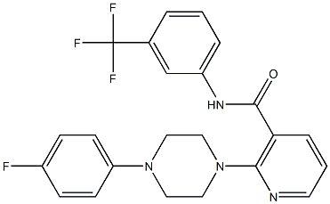 2-[4-(4-fluorophenyl)piperazino]-N-[3-(trifluoromethyl)phenyl]nicotinamide 구조식 이미지