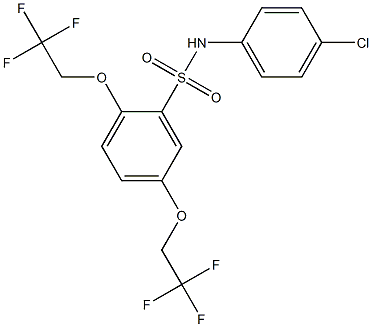 N1-(4-chlorophenyl)-2,5-di(2,2,2-trifluoroethoxy)benzene-1-sulfonamide 구조식 이미지