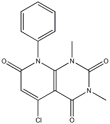 5-chloro-1,3-dimethyl-8-phenyl-1,2,3,4,7,8-hexahydropyrido[2,3-d]pyrimidine-2,4,7-trione 구조식 이미지