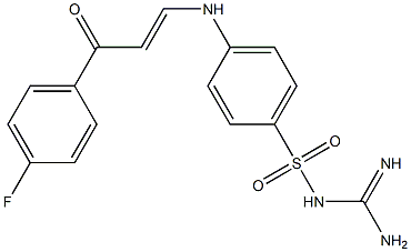 {[amino(imino)methyl]amino}(4-{[(E)-3-(4-fluorophenyl)-3-oxo-1-propenyl]amino}phenyl)dioxo-lambda~6~-sulfane 구조식 이미지