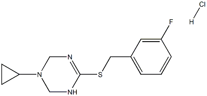 3-cyclopropyl-6-[(3-fluorobenzyl)thio]-1,2,3,4-tetrahydro-1,3,5-triazine hydrochloride Structure