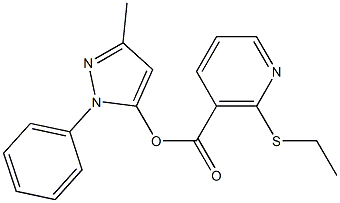 3-methyl-1-phenyl-1H-pyrazol-5-yl 2-(ethylthio)nicotinate Structure