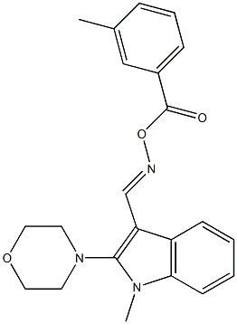 1-methyl-3-({[(3-methylbenzoyl)oxy]imino}methyl)-2-morpholino-1H-indole Structure