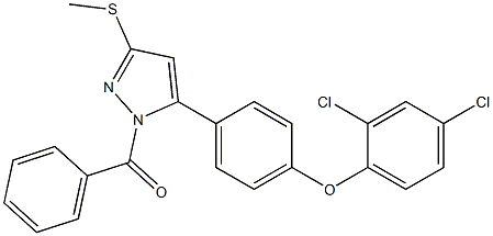 [5-[4-(2,4-dichlorophenoxy)phenyl]-3-(methylthio)-1H-pyrazol-1-yl](phenyl)m ethanone 구조식 이미지