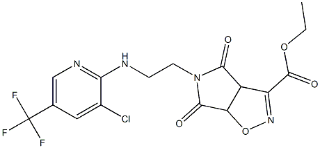 ethyl 5-(2-{[3-chloro-5-(trifluoromethyl)-2-pyridinyl]amino}ethyl)-4,6-dioxo-4,5,6,6a-tetrahydro-3aH-pyrrolo[3,4-d]isoxazole-3-carboxylate 구조식 이미지