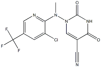 1-[[3-chloro-5-(trifluoromethyl)-2-pyridinyl](methyl)amino]-2,4-dioxo-1,2,3,4-tetrahydro-5-pyrimidinecarbonitrile 구조식 이미지