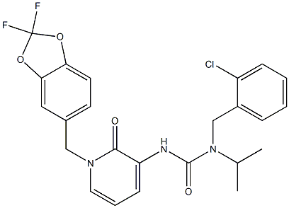 N-(2-chlorobenzyl)-N'-{1-[(2,2-difluoro-1,3-benzodioxol-5-yl)methyl]-2-oxo-1,2-dihydro-3-pyridinyl}-N-isopropylurea 구조식 이미지