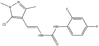 N-[2-(5-chloro-1,3-dimethyl-1H-pyrazol-4-yl)vinyl]-N'-(2,4-difluorophenyl)urea 구조식 이미지