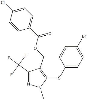 [5-[(4-bromophenyl)sulfanyl]-1-methyl-3-(trifluoromethyl)-1H-pyrazol-4-yl]methyl 4-chlorobenzenecarboxylate Structure