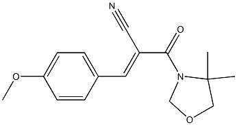 (E)-2-[(4,4-dimethyl-1,3-oxazolan-3-yl)carbonyl]-3-(4-methoxyphenyl)-2-propenenitrile Structure