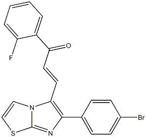 3-[6-(4-bromophenyl)imidazo[2,1-b][1,3]thiazol-5-yl]-1-(2-fluorophenyl)-2-propen-1-one 구조식 이미지