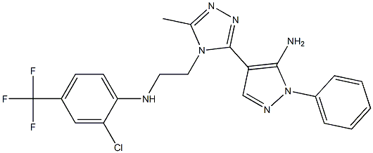 4-(4-{2-[2-chloro-4-(trifluoromethyl)anilino]ethyl}-5-methyl-4H-1,2,4-triazol-3-yl)-1-phenyl-1H-pyrazol-5-amine Structure