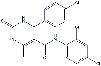 4-(4-chlorophenyl)-N-(2,4-dichlorophenyl)-6-methyl-2-thioxo-1,2,3,4-tetrahydro-5-pyrimidinecarboxamide Structure