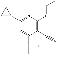 6-cyclopropyl-2-(ethylsulfanyl)-4-(trifluoromethyl)nicotinonitrile 구조식 이미지