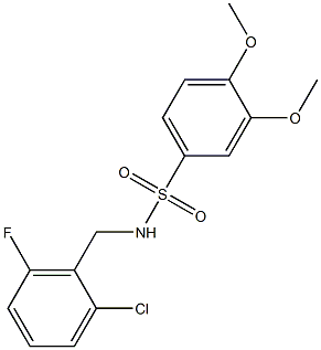 N1-(2-chloro-6-fluorobenzyl)-3,4-dimethoxybenzene-1-sulfonamide 구조식 이미지