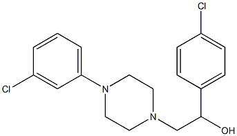 1-(4-chlorophenyl)-2-[4-(3-chlorophenyl)piperazino]-1-ethanol 구조식 이미지