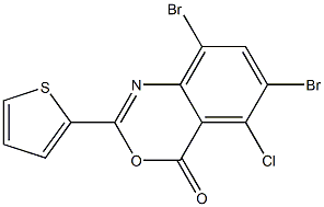 6,8-dibromo-5-chloro-2-(2-thienyl)-4H-3,1-benzoxazin-4-one 구조식 이미지