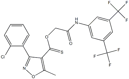 2-[3,5-di(trifluoromethyl)anilino]-2-oxoethyl 3-(2-chlorophenyl)-5-methylisoxazole-4-carbothioate Structure