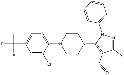 5-{4-[3-chloro-5-(trifluoromethyl)-2-pyridinyl]piperazino}-3-methyl-1-phenyl-1H-pyrazole-4-carbaldehyde Structure