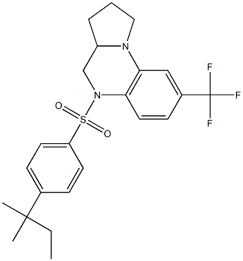 5-{[4-(tert-pentyl)phenyl]sulfonyl}-8-(trifluoromethyl)-1,2,3,3a,4,5-hexahydropyrrolo[1,2-a]quinoxaline Structure