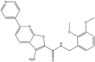 3-amino-N-(2,3-dimethoxybenzyl)-6-(4-pyridinyl)thieno[2,3-b]pyridine-2-carboxamide Structure