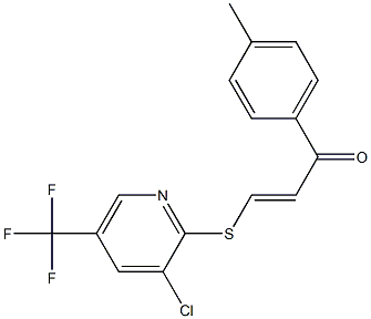 3-{[3-chloro-5-(trifluoromethyl)-2-pyridyl]thio}-1-(4-methylphenyl)prop-2-en-1-one Structure