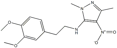 N5-(3,4-dimethoxyphenethyl)-1,3-dimethyl-4-nitro-1H-pyrazol-5-amine Structure