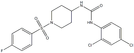 N-(2,4-dichlorophenyl)-N'-{1-[(4-fluorophenyl)sulfonyl]-4-piperidinyl}urea 구조식 이미지