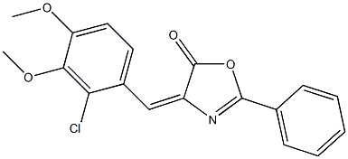 4-(2-chloro-3,4-dimethoxybenzylidene)-2-phenyl-4,5-dihydro-1,3-oxazol-5-one Structure