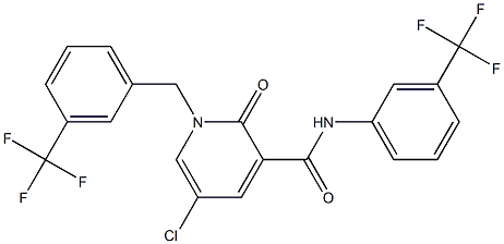 5-chloro-2-oxo-1-[3-(trifluoromethyl)benzyl]-N-[3-(trifluoromethyl)phenyl]-1,2-dihydro-3-pyridinecarboxamide Structure