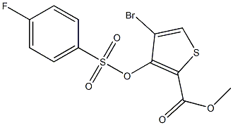 methyl 4-bromo-3-{[(4-fluorophenyl)sulfonyl]oxy}thiophene-2-carboxylate 구조식 이미지