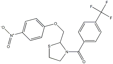 {2-[(4-nitrophenoxy)methyl]-1,3-thiazolan-3-yl}[4-(trifluoromethyl)phenyl]methanone 구조식 이미지