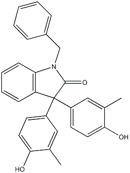 1-benzyl-3,3-di(4-hydroxy-3-methylphenyl)indolin-2-one 구조식 이미지