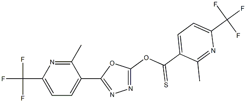 5-[2-methyl-6-(trifluoromethyl)-3-pyridyl]-1,3,4-oxadiazol-2-yl 2-methyl-6-(trifluoromethyl)pyridine-3-carbothioate 구조식 이미지