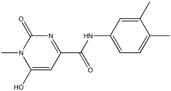 N-(3,4-dimethylphenyl)-6-hydroxy-1-methyl-2-oxo-1,2-dihydro-4-pyrimidinecarboxamide 구조식 이미지