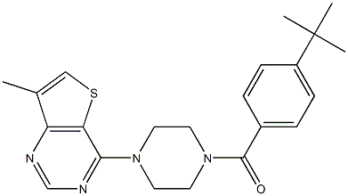 [4-(tert-butyl)phenyl][4-(7-methylthieno[3,2-d]pyrimidin-4-yl)piperazino]methanone Structure