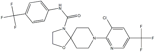 8-[3-chloro-5-(trifluoromethyl)-2-pyridinyl]-N-[4-(trifluoromethyl)phenyl]-1-oxa-4,8-diazaspiro[4.5]decane-4-carboxamide 구조식 이미지