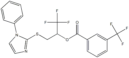 2,2,2-trifluoro-1-{[(1-phenyl-1H-imidazol-2-yl)sulfanyl]methyl}ethyl 3-(trifluoromethyl)benzenecarboxylate Structure