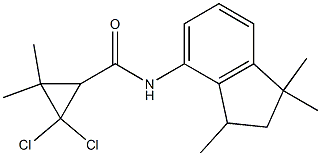 2,2-dichloro-3,3-dimethyl-N-(1,1,3-trimethyl-2,3-dihydro-1H-inden-4-yl)cyclopropanecarboxamide 구조식 이미지