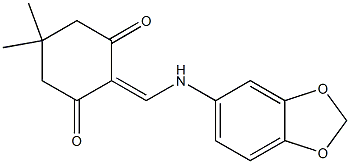 2-[(1,3-benzodioxol-5-ylamino)methylene]-5,5-dimethyl-1,3-cyclohexanedione Structure