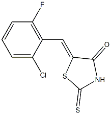 5-(2-chloro-6-fluorobenzylidene)-2-thioxo-1,3-thiazolan-4-one 구조식 이미지