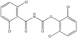 2,6-dichlorophenyl N-(2,6-dichlorobenzoyl)carbamate 구조식 이미지