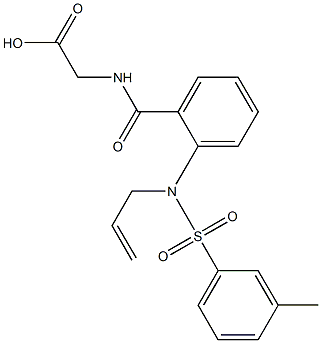 2-[(2-{allyl[(3-methylphenyl)sulfonyl]amino}benzoyl)amino]acetic acid Structure